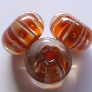 8x12mm rondelle lampwork glass beads orange