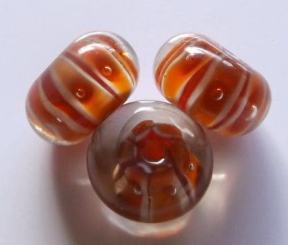8x12mm rondelle lampwork glass beads orange