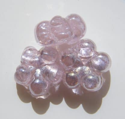 14x9mm Flower Silver Foil Glass Beads Pale Pink