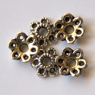 6mm Metal Alloy Spacer Bead Caps Antique Silver