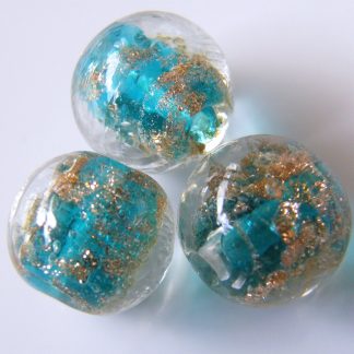 12mm round goldsand lampwork glass beads bright blue