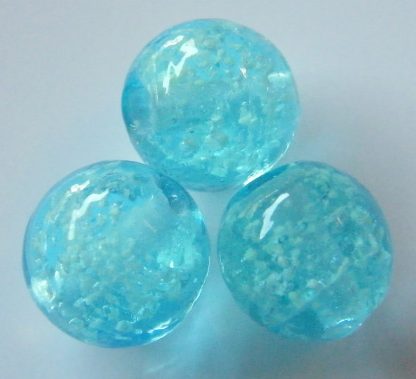 12mm glow round lampwork glass beads aqua