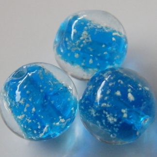 12mm glow round lampwork glass beads bright blue grade 1