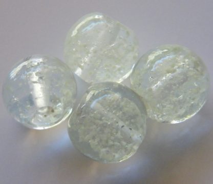 12mm glow round lampwork glass beads clear