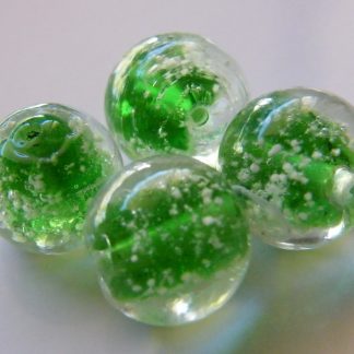 12mm glow round lampwork glass beads dark green