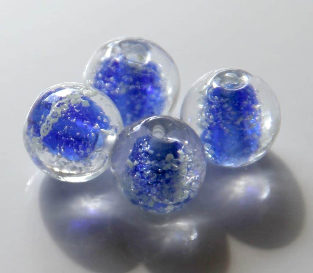 25pcs 12mm Round "Glow-in-the-Dark" Glass Beads - Dark Sapphire Blue
