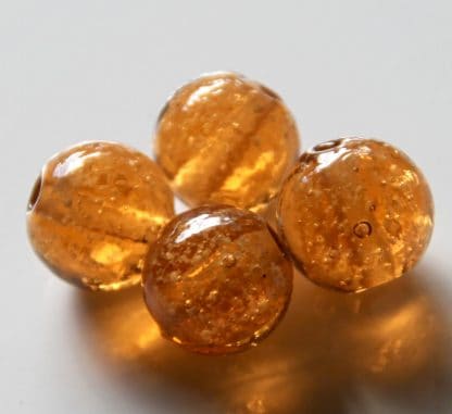 12mm glow round lampwork glass beads honey amber
