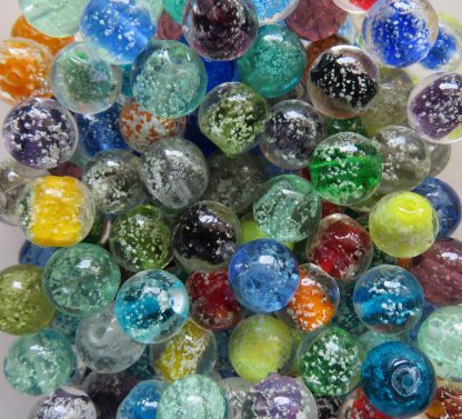12mm glow round lampwork glass beads mixed