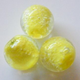 12mm glow round lampwork glass beads yellow