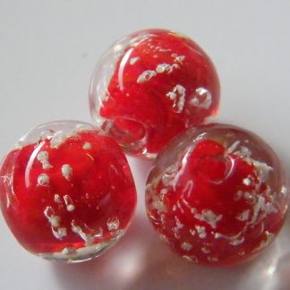 12mm glow round lampwork glass beads opaque red grade 1