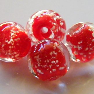 12mm glow round lampwork glass beads opaque red