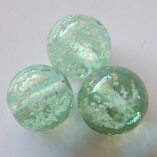 12mm glow round lampwork glass beads pale green
