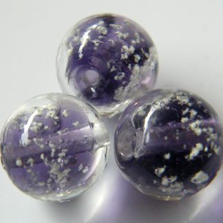 12mm glow round lampwork glass beads purple grade 1
