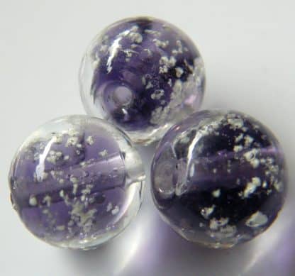12mm glow round lampwork glass beads purple grade 1