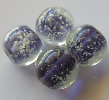 12mm glow round lampwork glass beads purple