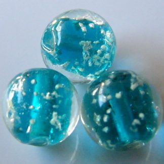 12mm glow round lampwork glass beads dark turquoise grade 1