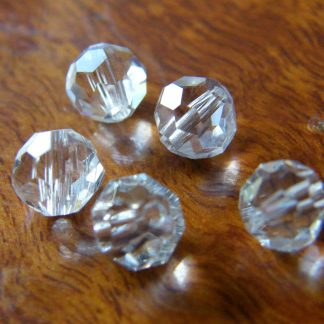 6mm Faceted Round Crystal Beads Clear