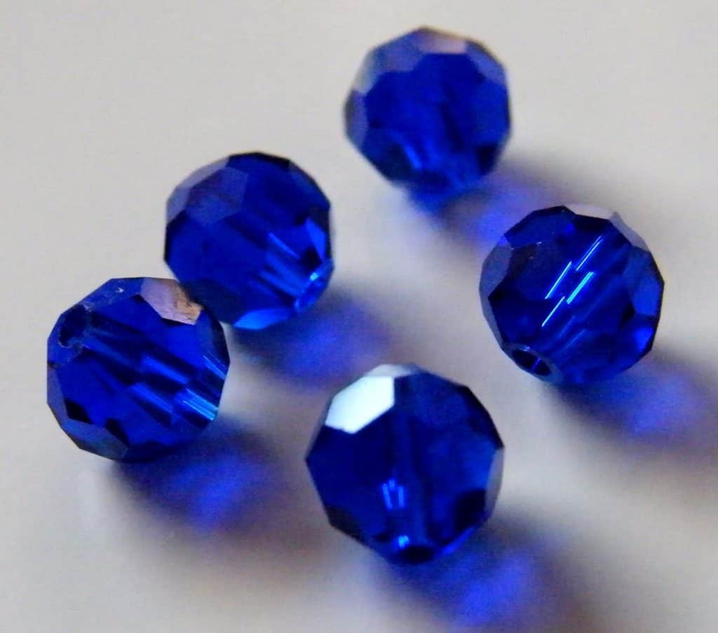 100pcs 6mm Faceted Round Crystal Beads - Cobalt Blue | BeadsForEwe