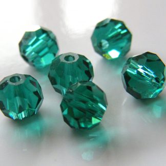 6mm Faceted Round Crystal Beads Turquoise