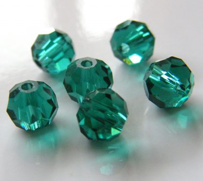 6mm Faceted Round Crystal Beads Turquoise