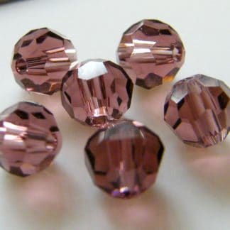 6mm Faceted Round Crystal Beads Garnet