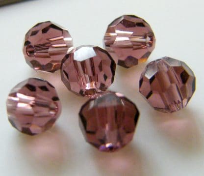 6mm Faceted Round Crystal Beads Garnet