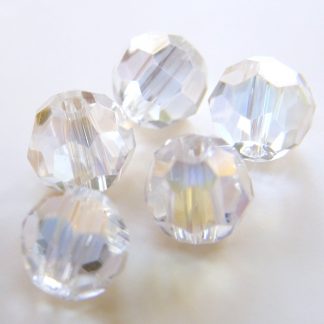 6mm Faceted Round Crystal Beads Clear AB
