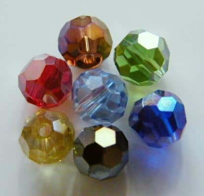 6mm Faceted Round Crystal Beads Mixed