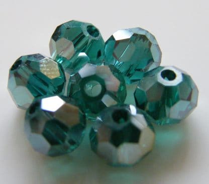 6mm Faceted Round Crystal Beads Turquoise AB