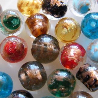 12mm round goldsand lampwork glass beads mixed