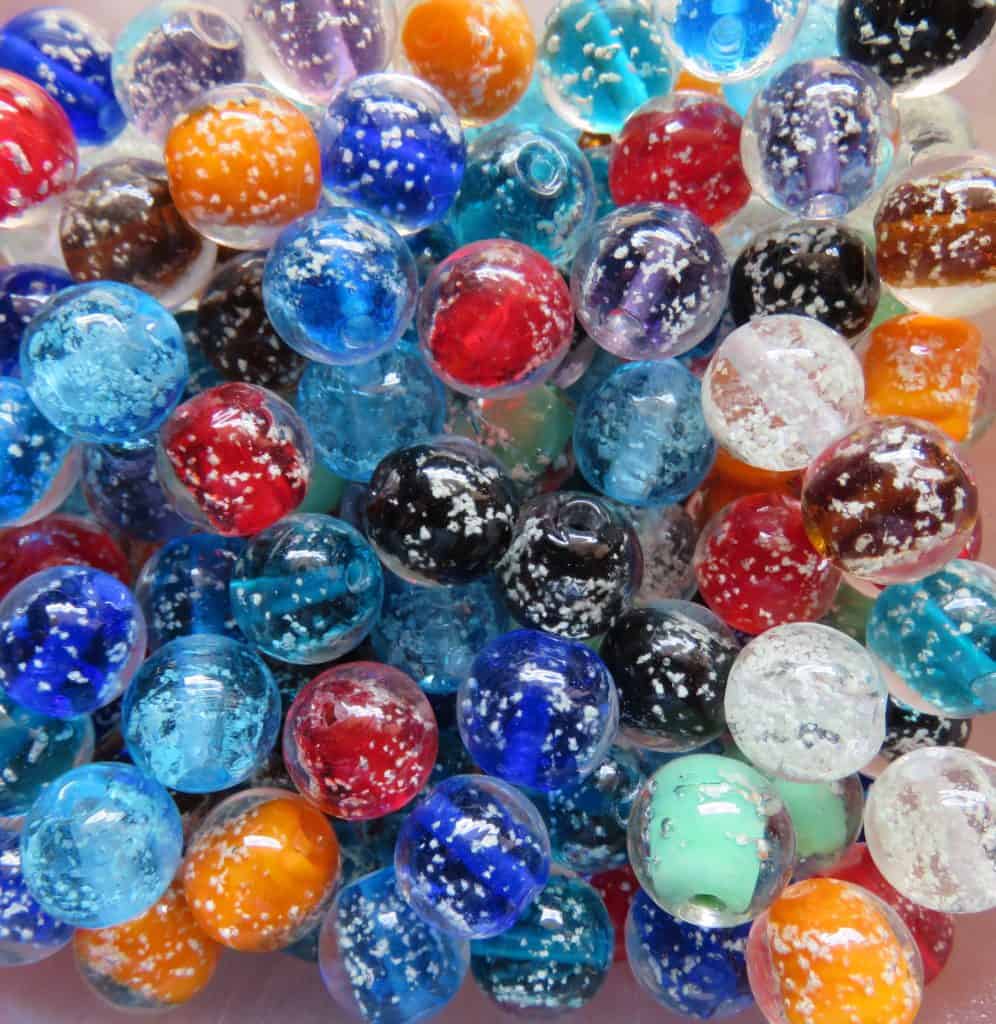 25pcs 12mm Round "Glow-in-the-Dark" Glass Beads - Mixed (Grade 1