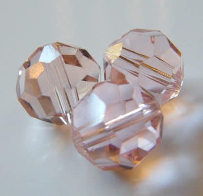 12mm Faceted Round Crystal Beads - Pale Peach
