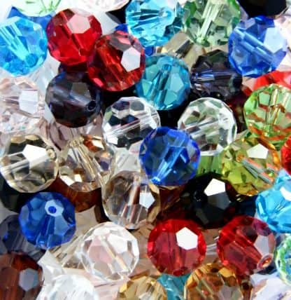 12mm Faceted Round Crystal Beads