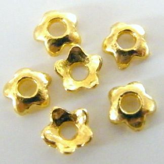 4mm Metal Alloy Flower Bead Caps Bright Gold