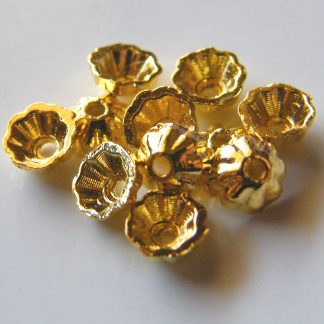 4mm metal alloy bead caps bright gold