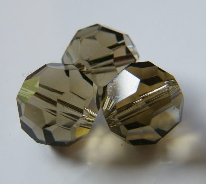 12mm Faceted Round Crystal Beads - Morion