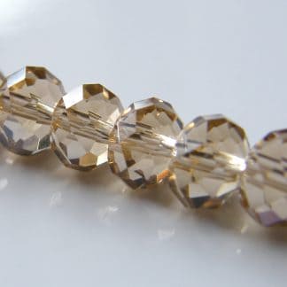 6x8mm faceted crystal rondelle pale smoky topaz