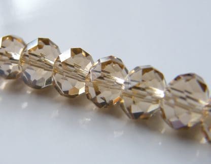 6x8mm faceted crystal rondelle pale smoky topaz