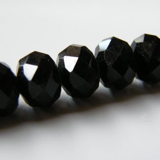 6x8mm faceted crystal rondelle black