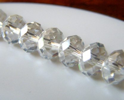6x8mm faceted crystal rondelle clear AB
