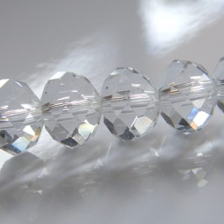 6x8mm faceted crystal rondelle clear