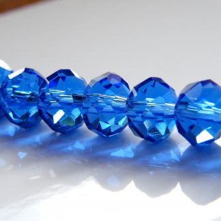 6x8mm faceted crystal rondelle dark sapphire blue