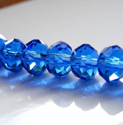 6x8mm faceted crystal rondelle dark sapphire blue