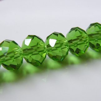 6x8mm faceted crystal rondelle green