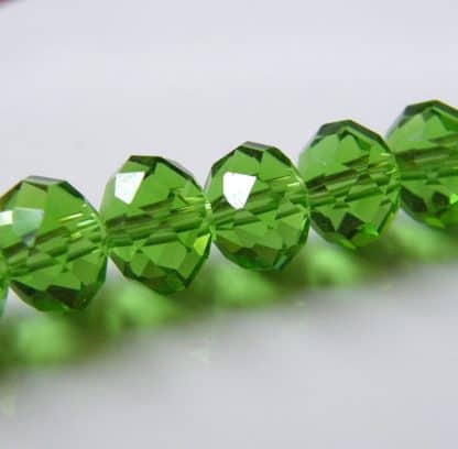 6x8mm faceted crystal rondelle green