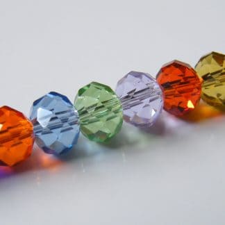 6x8mm faceted crystal rondelle mixed