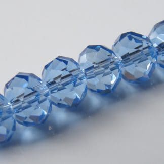 6x8mm faceted crystal rondelle pale blue
