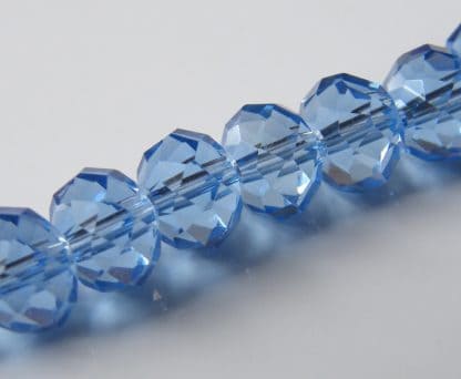 6x8mm faceted crystal rondelle pale blue