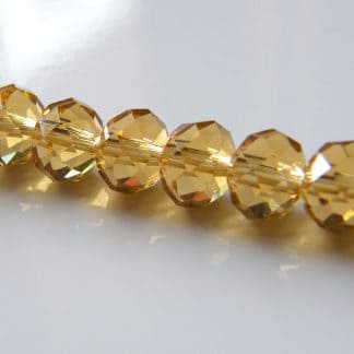 6x8mm faceted crystal rondelle pale honey