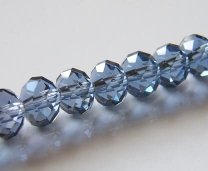 6x8mm faceted crystal rondelle pale montana